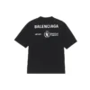 Pulover pentru bărbați Balenciaga x WFP, prima generație, cu imprimeu crossover, logo, guler rotund și mâneci scurte, negru 612966THV841000