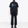 Pulover pentru bărbați Balenciaga x WFP, prima generație, cu imprimeu crossover, logo, guler rotund și mâneci scurte, negru 612966THV841000