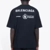 Pulover pentru bărbați Balenciaga x WFP, prima generație, cu imprimeu crossover, logo, guler rotund și mâneci scurte, negru 612966THV841000