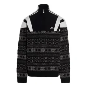 Pulover sportiv B cu jumătate de fermoar, din tricot jacquard „Track Grey” 675289T16171240