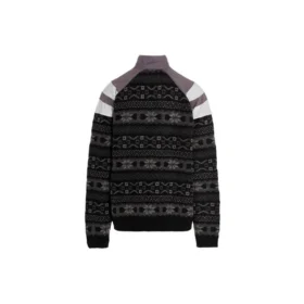 Pulover sportiv B cu jumătate de fermoar, din tricot jacquard „Track Grey” 675289T16171240