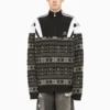 Pulover sportiv B cu jumătate de fermoar, din tricot jacquard „Track Grey” 675289T16171240