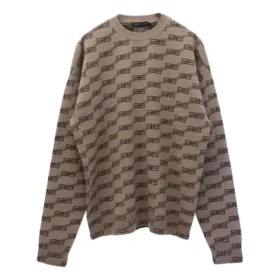 Pulover tricotat cu guler rotund BB Allover „Beige” 733859T32539378