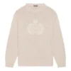 Pulover tricotat cu guler rotund și logo BB Laurel Crown „Beige” 664369T32119028
