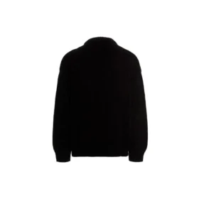 Pulover tricotat cu guler rotund și logo BB Laurel Crown „Negru” 664369T32111000