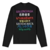 Pulover tricotat cu guler rotund „Negru multicolor” 646491T15952771