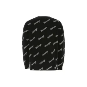 Pulover tricotat cu logo script pe toată suprafața „Negru” 646493T41121070