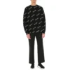 Pulover tricotat cu logo script pe toată suprafața „Negru” 646493T41121070