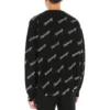 Pulover tricotat cu logo script pe toată suprafața „Negru” 646493T41121070