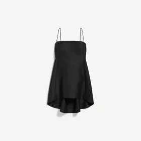 Rochie babydoll cu bretele pentru femei, de culoare neagră