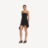 Rochie babydoll cu bretele pentru femei, de culoare neagră