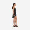 Rochie babydoll cu bretele pentru femei, de culoare neagră