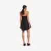 Rochie babydoll cu bretele pentru femei, de culoare neagră