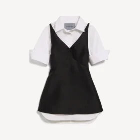 Rochie-cămașă hibridă pentru femei, de culoare neagră
