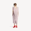 Rochie midi pentru femei, în stil sac, de culoare roz prăfuit