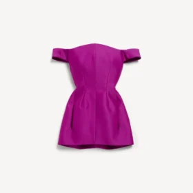Rochie mini cu umerii goi pentru femei, în nuanță de violet