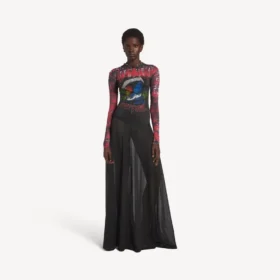 Rochie pentru femei cu mâneci lungi, cu imprimeu „extreme tie dye”, de culoare neagră