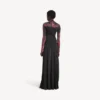 Rochie pentru femei cu mâneci lungi, cu imprimeu „extreme tie dye”, de culoare neagră