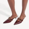 Saboți de oraș pentru femei, culoare merlot