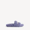 Saboți deschiși cu blană pentru femei, în nuanțele hortensia/crystal/roșu