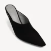 Saboți pentru femei din piele de vițel, model „Duchesse”, negru