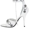 Sandale Cagole 110 mm „White Arena Lambskin” 743057WAD4E9081