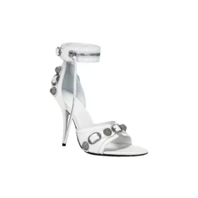 Sandale Cagole 110 mm „White Arena Lambskin” 743057WAD4E9081