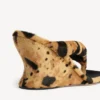 Sandale cu baretă și toc în formă de pană „Gaeta” pentru femei, cu imprimeu leopard
