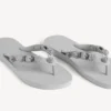 Sandale cu baretă pentru femei model „Cagole” în nuanța Balenciaga gri/cristal