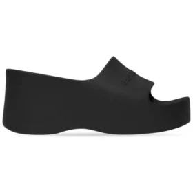 Sandale cu talpă groasă în formă de pană „Cauciuc negru” 737923W1S891000