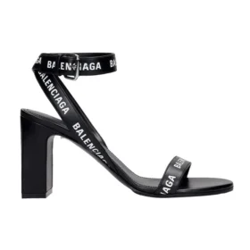 Sandale cu toc și logo pe toată suprafața „Black” 630041WBAE11090