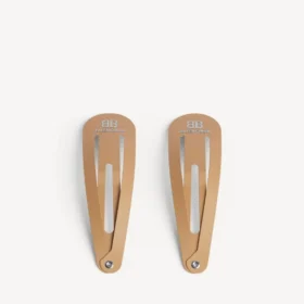 Set de 2 agrafe cu clips Holli XXL pentru femei, în bej/argintiu lucios