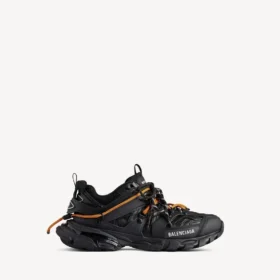 Sneakerși de alergare pentru bărbați, cu șireturi, în culorile negru/portocaliu