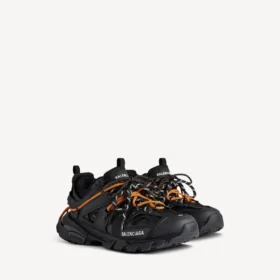 Sneakerși de alergare pentru bărbați, cu șireturi, în culorile negru/portocaliu
