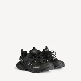 Sneakerși de alergare pentru bărbați cu piercing, de culoare neagră
