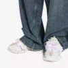 Sneakerși de alergare pentru femei cu fundițe, în culorile alb/roz