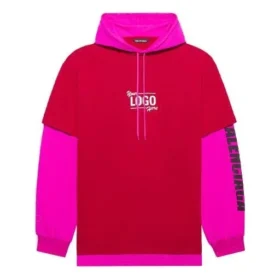 SS21 cu glugă, cu mâneci lungi, unisex, roz-roșu 657037TKV826295