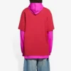SS21 cu glugă, cu mâneci lungi, unisex, roz-roșu 657037TKV826295