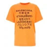 SS21 cu imprimeu literar, guler rotund, portocaliu 612965TJVI37513