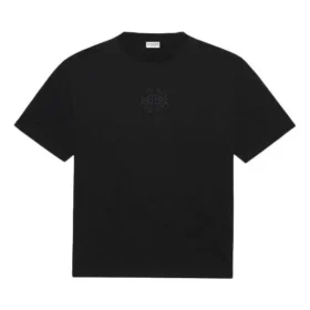 SS21 cu logo, guler rotund, mâneci scurte, unisex, negru 641655TKV711069 SS21 cu logo, guler rotund, mâneci scurte, unisex, negru 641655TKV711069