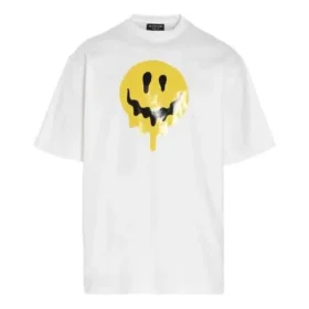 SS21 Drip Peace, croială largă, imprimeu zâmbet, casual, GS, alb 641675TKVA18639 SS21 Drip Peace, croială largă, imprimeu zâmbet, casual, GS, alb 641675TKVA18639