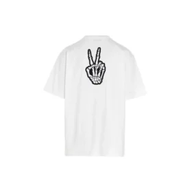 SS21 Drip Peace, croială largă, imprimeu zâmbet, casual, GS, alb 641675TKVA18639 SS21 Drip Peace, croială largă, imprimeu zâmbet, casual, GS, alb 641675TKVA18639