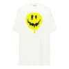 SS21 Tricou alb, cu mâneci scurte, lejer, cu imprimeu „Smiling Face” 641655TKVA18639