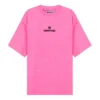 SS21 Tricou cu guler rotund și broderie, roz 641532TJVA95764
