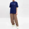 SS21 Tricou cu guler rotund și mâneci scurte, imprimat, albastru 641655TIV521195