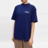 SS21 Tricou cu guler rotund și mâneci scurte, imprimat, albastru 641655TIV521195