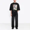SS21 Tricou cu mânecă scurtă, imprimeu retro, negru 641614TJVH11000