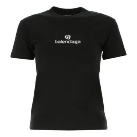 SS21 Tricou din bumbac cu imprimeu logo, negru 612964TJVD91034 SS21 Tricou din bumbac cu imprimeu logo, negru 612964TJVD91034