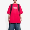 SS21 Tricou unisex cu mânecă scurtă și imprimeu cu litere, roșu 651795TKV816295