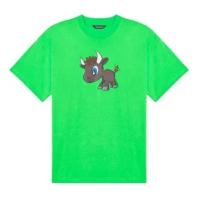 SS21 Tricou unisex cu mânecă scurtă, imprimeu cu desene animate cu motive mici, verde 612966TJVM93302 SS21 Tricou unisex cu mânecă scurtă, imprimeu cu desene animate cu motive mici, verde 612966TJVM93302